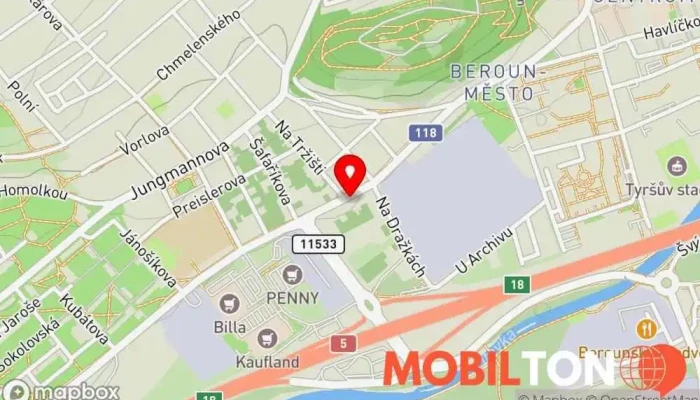 mapa Pivnice U Koček Bar v Beroun-Město
