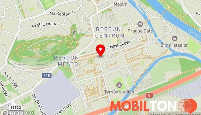 mapa Pivnice u Litavky Restaurace v Beroun-Město
