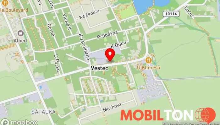 mapa Pivnice U Šimečků Pivní zahrádka v Vestec-Jesenice u Prahy