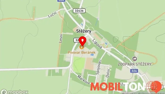 mapa Pivovar Beránek Pivovarská restaurace v Stěžery 3/11