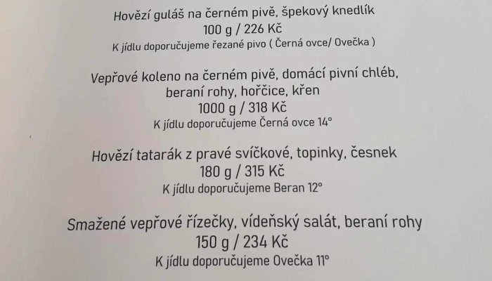 Pivovar Beranek Menu - Stěžery 3/11