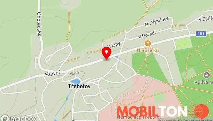 mapa Pivovar Kulivá Hora s.r.o. Restaurace v Hlavní 425