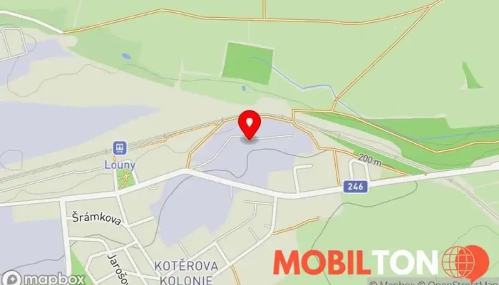 mapa Pivovar Louny a.s. Pivovar v Louny-Černčice