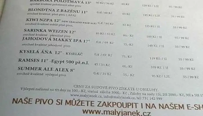 Pivovar Maly Janek Z Jinec Videa - Eškova 33