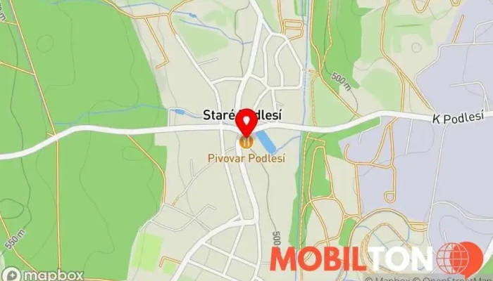 mapa Pivovar Podlesí Pivovarská restaurace, Penzion, Pivovar v Podlesí