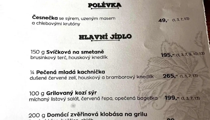 Pivovar Podlesi Menu - Podlesí