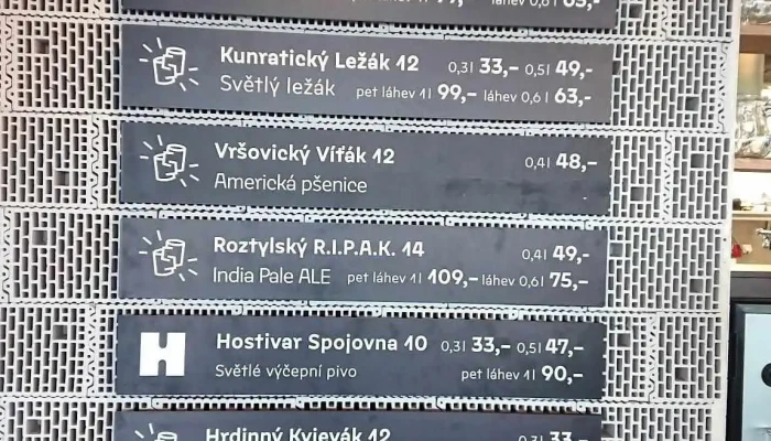 Pivovar Spojovna -  Menu - Praha-kunratice