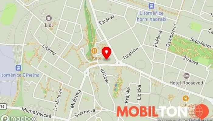 mapa Pivovarská restaurace Česká restaurace v Komenského 748