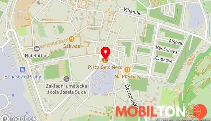 mapa Pizza Benešov - Gatto Nero Pizza do ruky, Italská restaurace, Rozvoz jídla, Rozvoz pizzy, Pizzerie, Restaurace v Hráského 771