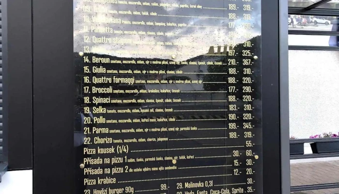 Pizza Beroun -  Menu - Město