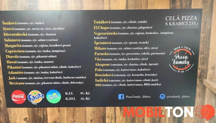 Pizza Family -  Menu - Farní 73/5