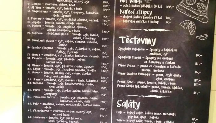 Pizza Fati -  Menu - U Kostelíčka 64