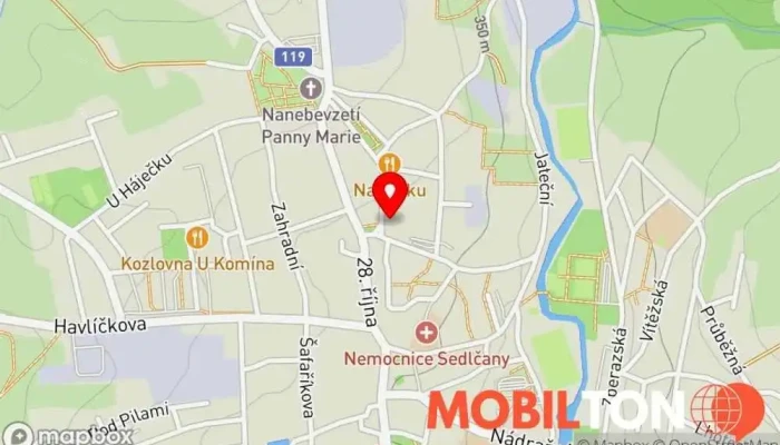 mapa Pizza Gatto Nero Sedlčany Rozvoz pizzy, Pizzerie v Husova 225