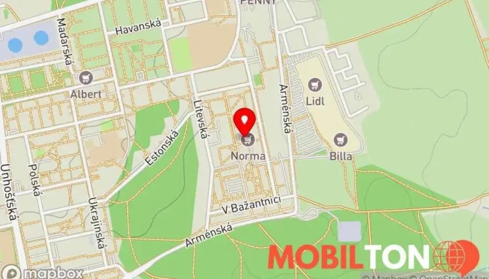 mapa Pizza kebab Top Restaurace v Hřebečská 272 01