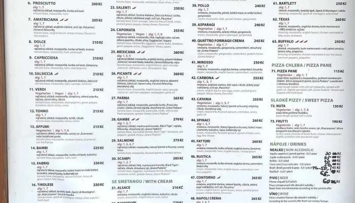 Pizza Klecany -  Menu - K Sídlišti 681
