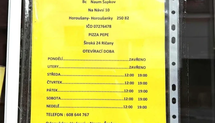 Pizza Pepe -  Menu - Široká 17