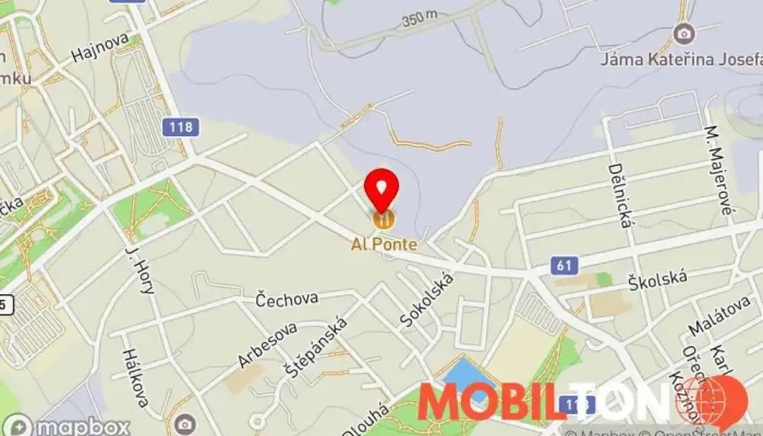 mapa Pizzeria - Restaurant Al Ponte Restaurace v Nučická 1483