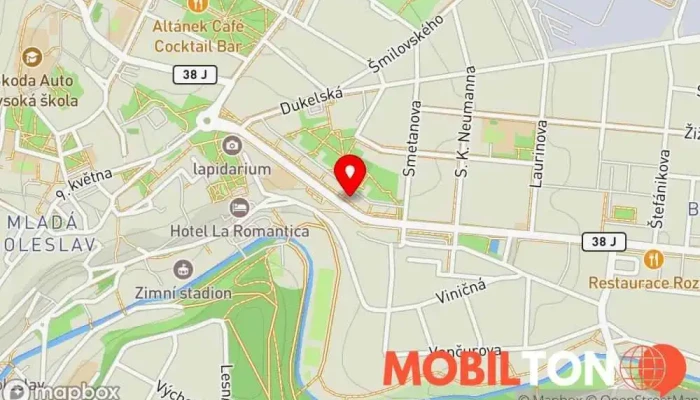 mapa Pizzeria Diverso Pizzerie v třída Tomáše Garrigue Masaryka 1075