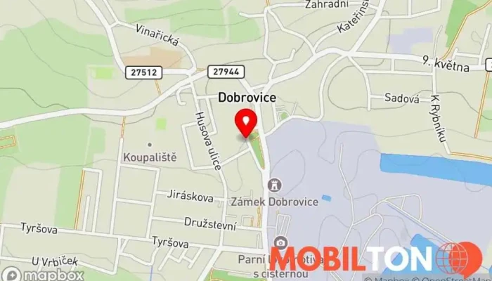 mapa Pizzeria Dobrovice Restaurace v Palackého nám.