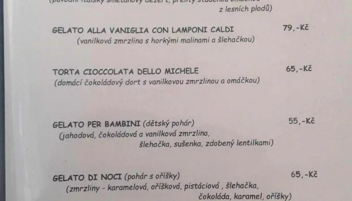 Pizzeria Pietro Ristorante -  Menu - Nám. 9. Května 18