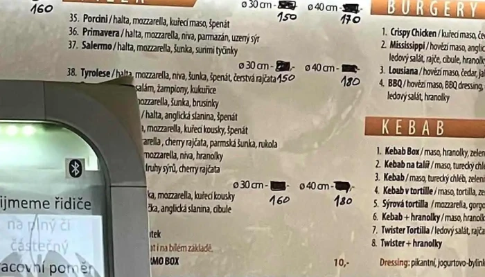 Pizzeria Raffaelo -  Menu - Palackého Nám. 157