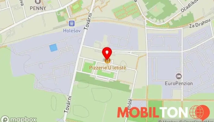 mapa Pizzerie u Letiště Restaurace v U Letiště 1194