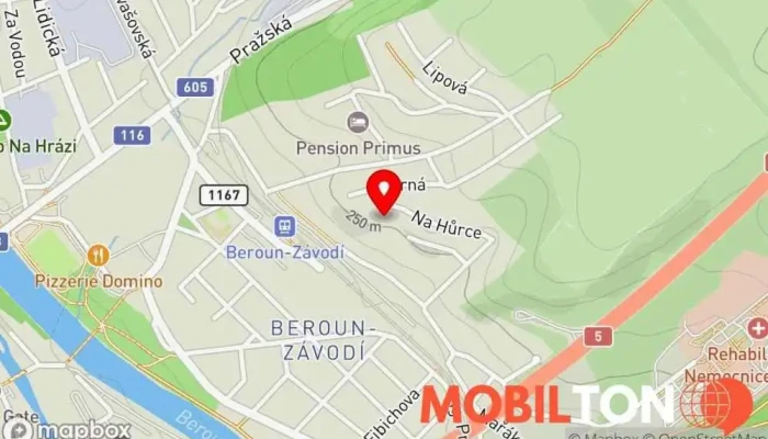 mapa PizzerieDomino Restaurace v 