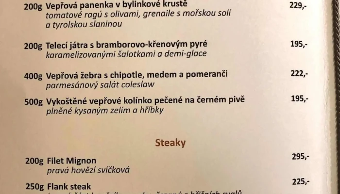 Plzenka Zlaty Soudek Menu - Příbram I