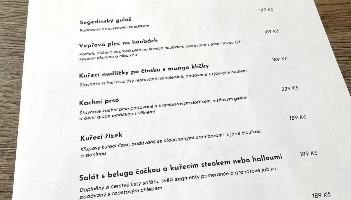Po Ceste Restaurace Menu - Podlesí