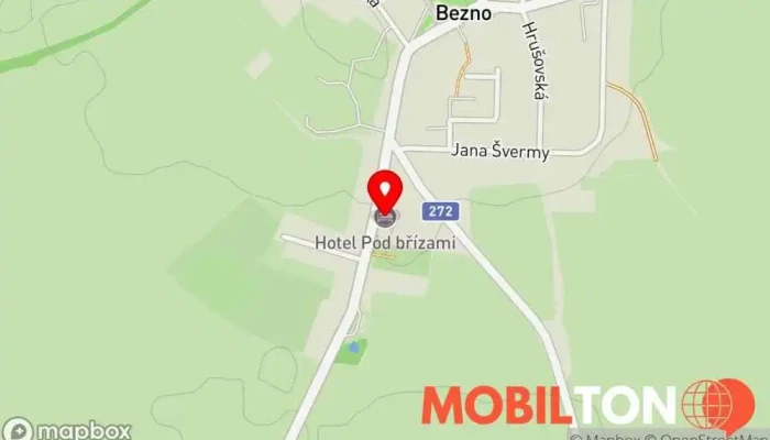 mapa Pod Břízami<b> Hotel, Restaurace v Mělnická 153