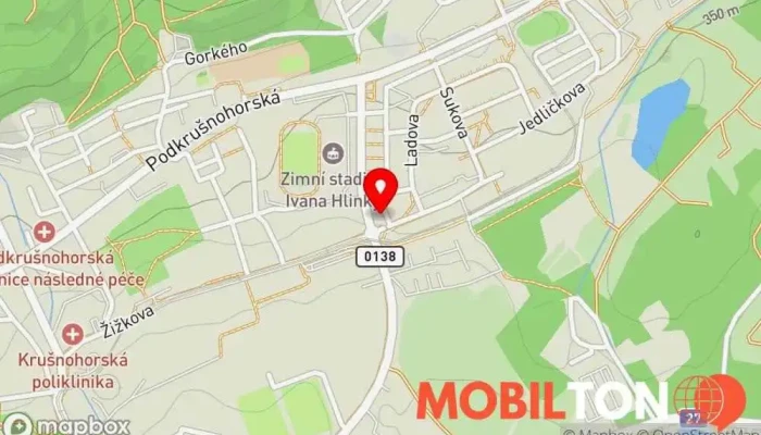mapa Podloubí Restaurace v Horní Litvínov
