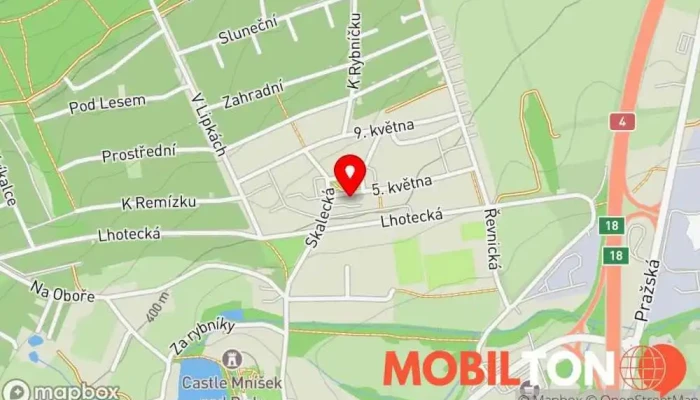 mapa Podloubí Mníšek Restaurace v 5. května