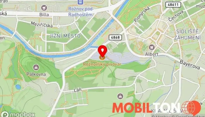 mapa Pohádkové lázně, detske centrum v Roznovskem pivovaru Dětské zábavní centrum v Pivovarská 6