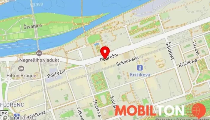 mapa Pohostinec Karlín Restaurace, Vinotéka v Karlín