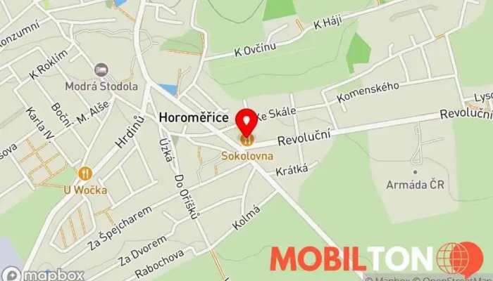 mapa Pohostinství Sokolovna Restaurace v Velvarská 300