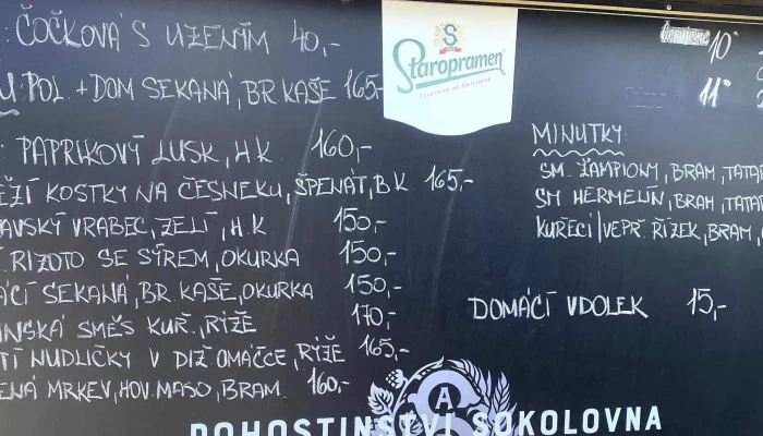 Pohostinstvi Sokolovna Telefon - Velvarská 300
