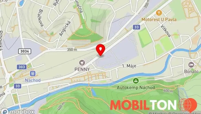 mapa Pomoc s telefony Opravna mobilních telefonů, Service establishment v 