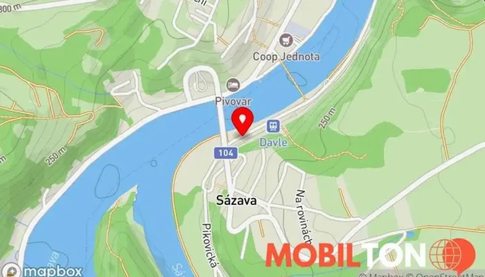 mapa Posezení u kotvy Bar v Sázava