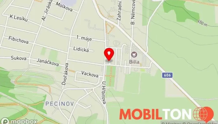 mapa Práce Hospoda v Křivoklátská
