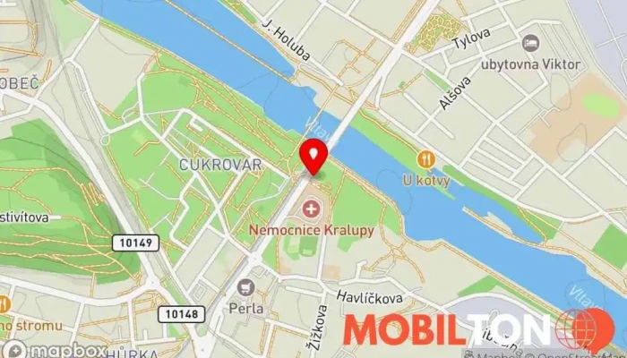 mapa Před - Za mostem Kavárna, Bistro v Kralupy nad Vltavou