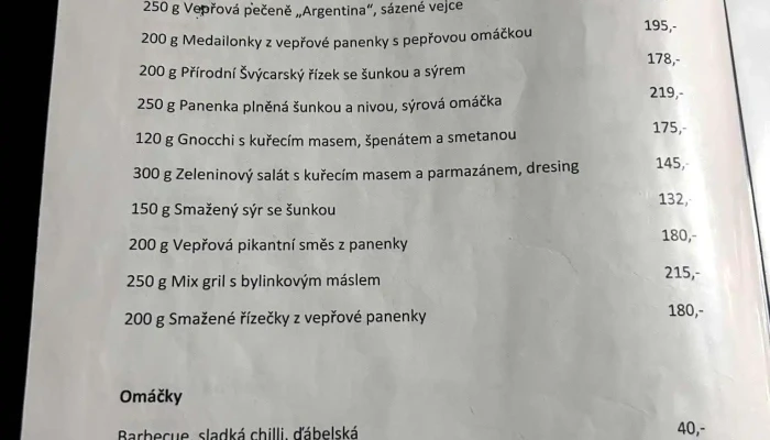 Pribram   Restaurace Majak Menu - Brodská 140