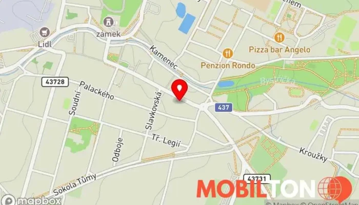mapa Raab Computer Prodej výpočetní techniky, Poskytovatel internetových služeb v Čs. brigády 93