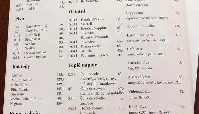 Radnicni Sklipek Menu - 12, Mírové Nám. 20