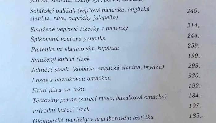 Ratkovsky Senk Menu - Raťkov 200