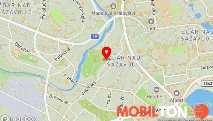 mapa Rebel Na Farských Restaurace v Žďár nad Sázavou 5
