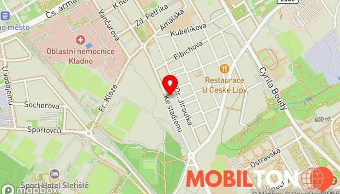 mapa Řecký restaurant Kréta Rybí restaurace v Ke Stadionu 2350 272 01