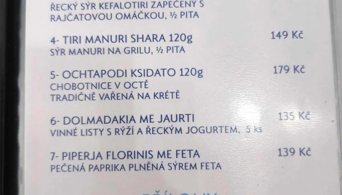 Recky Restaurant Kreta Menu - Ke Stadionu 2350 272 01