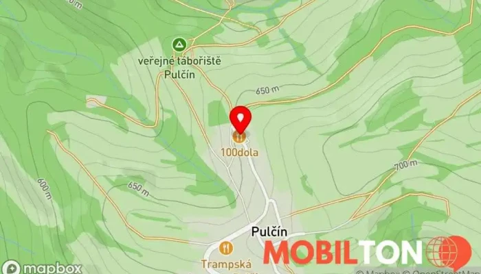 mapa Restaurace 100-dola Restaurace v Francova Lhota-Horní Lideč