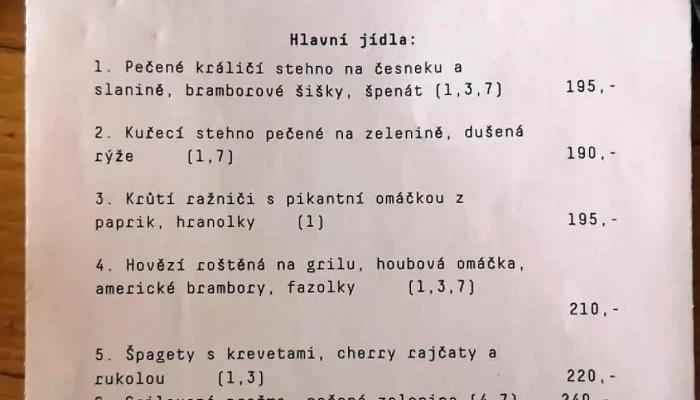 Restaurace A Jizdarna Kopansky Mlyn Menu - 42, Ke Statenicím 2405