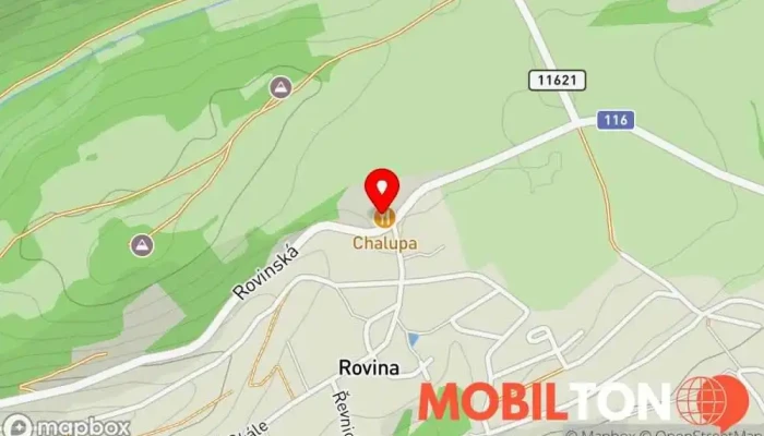 mapa Restaurace a Pension Chalupa Česká restaurace, Restaurace v Hlásná Třebaň-Karlštejn